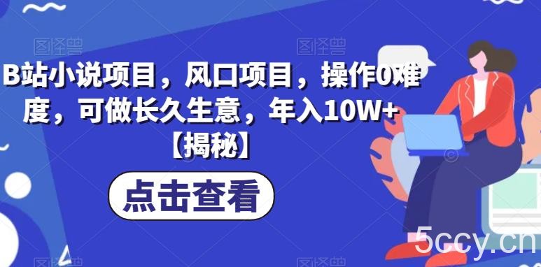 B站小说项目,风口项目,操作0难度,可做长久生意,年入10W 【揭秘】