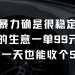 不是很暴力确是很稳定的项目只做富人的生意一单99元到199元【揭秘】-我创创业-副业网-网络创业-资源分享-网课资源-学习教程-学知识-自媒体-抖音-视频号-小红书-网络项目,赚钱软件,副业,兼职,学生赚,挂机赚-我创创业-副业网-5ccy.cn