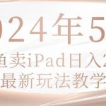 （10459期）2024年5月闲鱼卖ipad日入2k，最新玩法教学-我创创业-副业网-网络创业-资源分享-网课资源-学习教程-学知识-自媒体-抖音-视频号-小红书-网络项目,赚钱软件,副业,兼职,学生赚,挂机赚-我创创业-副业网-5ccy.cn