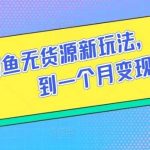 闲鱼无货源新玩法,如何做到一个月变现5W【揭秘】-我创创业-副业网-网络创业-资源分享-网课资源-学习教程-学知识-自媒体-抖音-视频号-小红书-网络项目,赚钱软件,副业,兼职,学生赚,挂机赚-我创创业-副业网-5ccy.cn