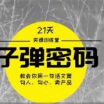 《子弹密码训练营》-用一句话文案勾人勾心卖产品,21天学到顶尖文案大师策略和技巧-我创创业-副业网-网络创业-资源分享-网课资源-学习教程-学知识-自媒体-抖音-视频号-小红书-网络项目,赚钱软件,副业,兼职,学生赚,挂机赚-我创创业-副业网-5ccy.cn