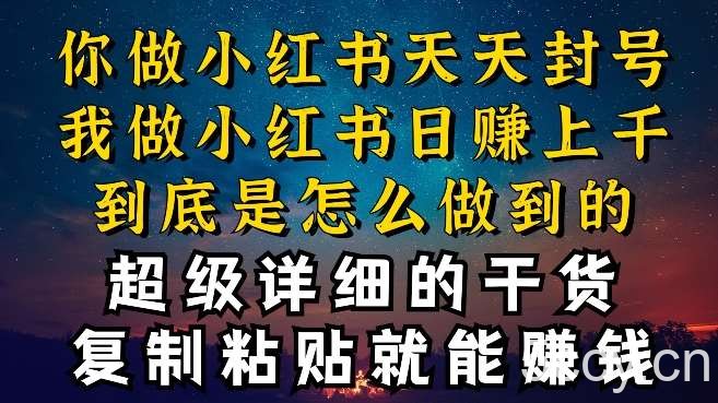 都知道小红书能引流私域变现，可为什么我能一天引流几十人变现上千，但你却频频封号违规被限流【揭秘】-我创创业-副业网-网络创业-资源分享-网课资源-学习教程-学知识-自媒体-抖音-视频号-小红书-网络项目,赚钱软件,副业,兼职,学生赚,挂机赚-我创创业-副业网-5ccy.cn