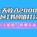 (10187期)一天收入2000+,最新小红书颜值打分项目,吸引小姐姐,刷爆后端收益-我创创业-副业网-网络创业-资源分享-网课资源-学习教程-学知识-自媒体-抖音-视频号-小红书-网络项目,赚钱软件,副业,兼职,学生赚,挂机赚-我创创业-副业网-5ccy.cn