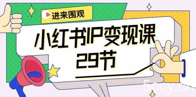 小红书IP变现课：开店/定位/IP变现/直播带货/爆款打造/涨价秘诀/等等/29节-我创创业-副业网-网络创业-资源分享-网课资源-学习教程-学知识-自媒体-抖音-视频号-小红书-网络项目,赚钱软件,副业,兼职,学生赚,挂机赚-我创创业-副业网-5ccy.cn