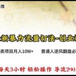 (10151期)2024年最新暴力流量打法,每日导入300+,靠卖项目月入10W+-我创创业-副业网-网络创业-资源分享-网课资源-学习教程-学知识-自媒体-抖音-视频号-小红书-网络项目,赚钱软件,副业,兼职,学生赚,挂机赚-我创创业-副业网-5ccy.cn