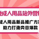 (10108期)亚马逊成人用品站外营销推广,成人用品新品推广方案,助力打造类目爆款-我创创业-副业网-网络创业-资源分享-网课资源-学习教程-学知识-自媒体-抖音-视频号-小红书-网络项目,赚钱软件,副业,兼职,学生赚,挂机赚-我创创业-副业网-5ccy.cn