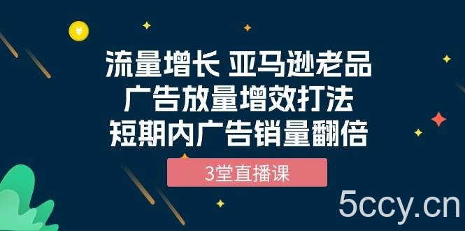 （10112期）流量增长 亚马逊老品广告放量增效打法，短期内广告销量翻倍（3堂直播课）-我创创业-副业网-网络创业-资源分享-网课资源-学习教程-学知识-自媒体-抖音-视频号-小红书-网络项目,赚钱软件,副业,兼职,学生赚,挂机赚-我创创业-副业网-5ccy.cn