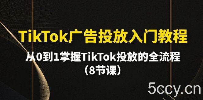 （10085期）TikTok广告投放入门教程，从0到1掌握TikTok投放的全流程（8节课）-我创创业-副业网-网络创业-资源分享-网课资源-学习教程-学知识-自媒体-抖音-视频号-小红书-网络项目,赚钱软件,副业,兼职,学生赚,挂机赚-我创创业-副业网-5ccy.cn