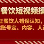 2024餐饮短视频摸版课-帮助纠正餐饮人错误认知,抖音账号搭建账号定、内容、人设定位-我创创业-副业网-网络创业-资源分享-网课资源-学习教程-学知识-自媒体-抖音-视频号-小红书-网络项目,赚钱软件,副业,兼职,学生赚,挂机赚-我创创业-副业网-5ccy.cn