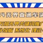 （10075期）2024无界直通车实战班，万相无界关键词推广，4.0升级版 系统化 理论+实操-我创创业-副业网-网络创业-资源分享-网课资源-学习教程-学知识-自媒体-抖音-视频号-小红书-网络项目,赚钱软件,副业,兼职,学生赚,挂机赚-我创创业-副业网-5ccy.cn