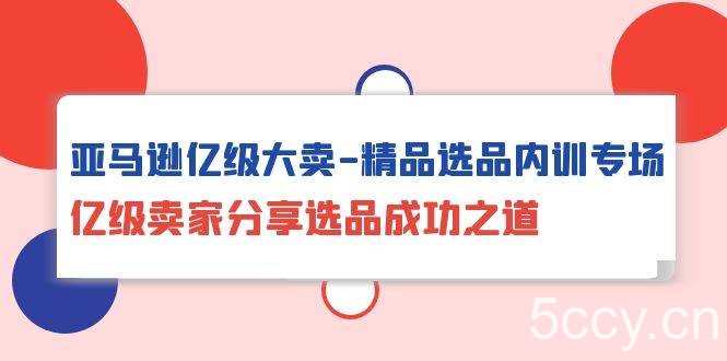 （10034期）亚马逊亿级大卖-精品选品内训专场，亿级卖家分享选品成功之道-我创创业-副业网-网络创业-资源分享-网课资源-学习教程-学知识-自媒体-抖音-视频号-小红书-网络项目,赚钱软件,副业,兼职,学生赚,挂机赚-我创创业-副业网-5ccy.cn