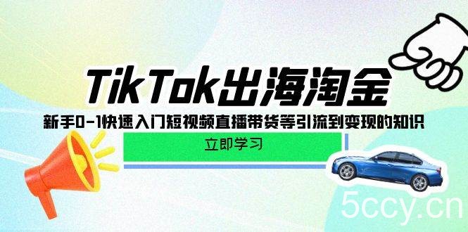 （10035期）TikTok-出海淘金，新手0-1快速入门短视频直播带货等引流到变现的知识-我创创业-副业网-网络创业-资源分享-网课资源-学习教程-学知识-自媒体-抖音-视频号-小红书-网络项目,赚钱软件,副业,兼职,学生赚,挂机赚-我创创业-副业网-5ccy.cn