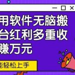 新技术用软件无脑搬运，平台红利多重收益，月赚万元，小白也能轻松上手-我创创业-副业网-网络创业-资源分享-网课资源-学习教程-学知识-自媒体-抖音-视频号-小红书-网络项目,赚钱软件,副业,兼职,学生赚,挂机赚-我创创业-副业网-5ccy.cn