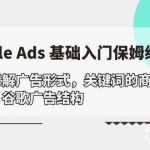 (10018期)Google Ads 基础入门,系统拆解广告形式/关键词的商业认知/谷歌广告结构-我创创业-副业网-网络创业-资源分享-网课资源-学习教程-学知识-自媒体-抖音-视频号-小红书-网络项目,赚钱软件,副业,兼职,学生赚,挂机赚-我创创业-副业网-5ccy.cn