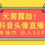 无需露脸，Ai头像直播项目，简单操作日入500+【揭秘】-我创创业-副业网-网络创业-资源分享-网课资源-学习教程-学知识-自媒体-抖音-视频号-小红书-网络项目,赚钱软件,副业,兼职,学生赚,挂机赚-我创创业-副业网-5ccy.cn