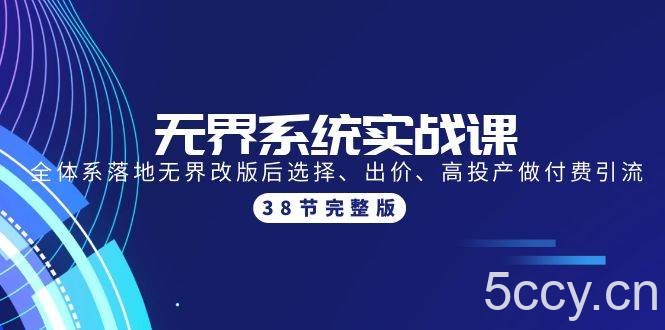 (9992期)无界系统实战课:全体系落地无界改版后选择、出价、高投产做付费引流-38节