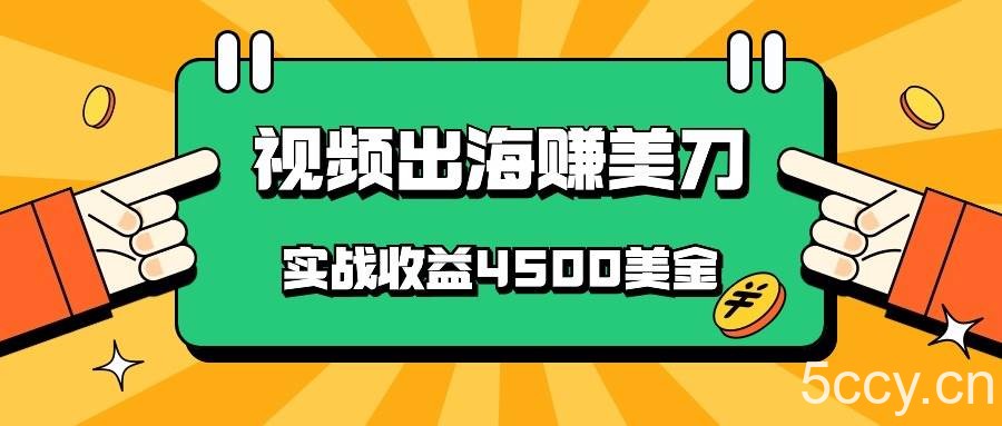 国内爆款视频出海赚美刀，实战收益4500美金，批量无脑搬运，无需经验直接上手-我创创业-副业网-网络创业-资源分享-网课资源-学习教程-学知识-自媒体-抖音-视频号-小红书-网络项目,赚钱软件,副业,兼职,学生赚,挂机赚-我创创业-副业网-5ccy.cn