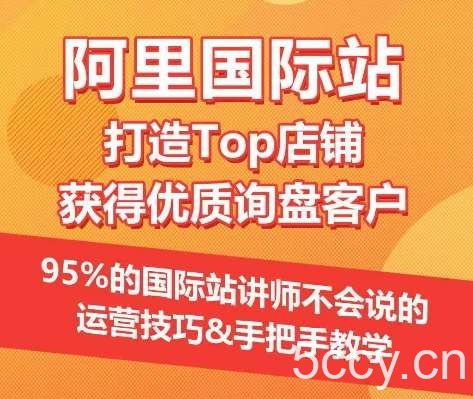 【阿里国际站】打造Top店铺&获得优质询盘客户，95%的国际站讲师不会说的运营技巧-我创创业-副业网-网络创业-资源分享-网课资源-学习教程-学知识-自媒体-抖音-视频号-小红书-网络项目,赚钱软件,副业,兼职,学生赚,挂机赚-我创创业-副业网-5ccy.cn