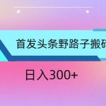 ai头条掘金野路子搬砖玩法，小白轻松上手，日入300+-我创创业-副业网-网络创业-资源分享-网课资源-学习教程-学知识-自媒体-抖音-视频号-小红书-网络项目,赚钱软件,副业,兼职,学生赚,挂机赚-我创创业-副业网-5ccy.cn