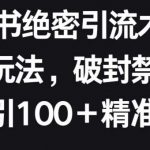 小红书绝密引流术2.0升级玩法,破封禁,轻松日引100+精准流量【揭秘】-我创创业-副业网-网络创业-资源分享-网课资源-学习教程-学知识-自媒体-抖音-视频号-小红书-网络项目,赚钱软件,副业,兼职,学生赚,挂机赚-我创创业-副业网-5ccy.cn