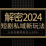 （9951期）10分钟教会你2024玩转短剧私域变现，小白也能轻松日入500+-我创创业-副业网-网络创业-资源分享-网课资源-学习教程-学知识-自媒体-抖音-视频号-小红书-网络项目,赚钱软件,副业,兼职,学生赚,挂机赚-我创创业-副业网-5ccy.cn