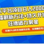 （9947期）大平台项目日入2000+，快手播剧新方法+持久开播技术，狂撸磁力聚星-我创创业-副业网-网络创业-资源分享-网课资源-学习教程-学知识-自媒体-抖音-视频号-小红书-网络项目,赚钱软件,副业,兼职,学生赚,挂机赚-我创创业-副业网-5ccy.cn