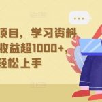 抖音贼冷门项目,学习资料拉新,每日收益超1000+,小白轻松上手【揭秘】-我创创业-副业网-网络创业-资源分享-网课资源-学习教程-学知识-自媒体-抖音-视频号-小红书-网络项目,赚钱软件,副业,兼职,学生赚,挂机赚-我创创业-副业网-5ccy.cn