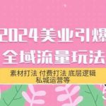 2024美业引爆全域流量玩法,素材打法 付费打法 底层逻辑 私城运营等(31节)-我创创业-副业网-网络创业-资源分享-网课资源-学习教程-学知识-自媒体-抖音-视频号-小红书-网络项目,赚钱软件,副业,兼职,学生赚,挂机赚-我创创业-副业网-5ccy.cn