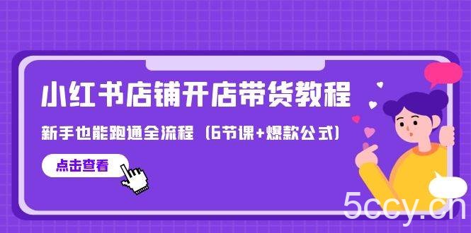 （9883期）最新小红书店铺开店带货教程，新手也能跑通全流程（6节课+爆款公式）-我创创业-副业网-网络创业-资源分享-网课资源-学习教程-学知识-自媒体-抖音-视频号-小红书-网络项目,赚钱软件,副业,兼职,学生赚,挂机赚-我创创业-副业网-5ccy.cn