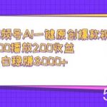 （9041期）视频号AI一键原创爆款视频，500播放200收益，小白稳赚8000+-我创创业-副业网-网络创业-资源分享-网课资源-学习教程-学知识-自媒体-抖音-视频号-小红书-网络项目,赚钱软件,副业,兼职,学生赚,挂机赚-我创创业-副业网-5ccy.cn