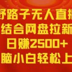 （9025期）无人直播野路子结合网盘拉新，日赚2500+多平台变现，小白无脑轻松上手操作-我创创业-副业网-网络创业-资源分享-网课资源-学习教程-学知识-自媒体-抖音-视频号-小红书-网络项目,赚钱软件,副业,兼职,学生赚,挂机赚-我创创业-副业网-5ccy.cn