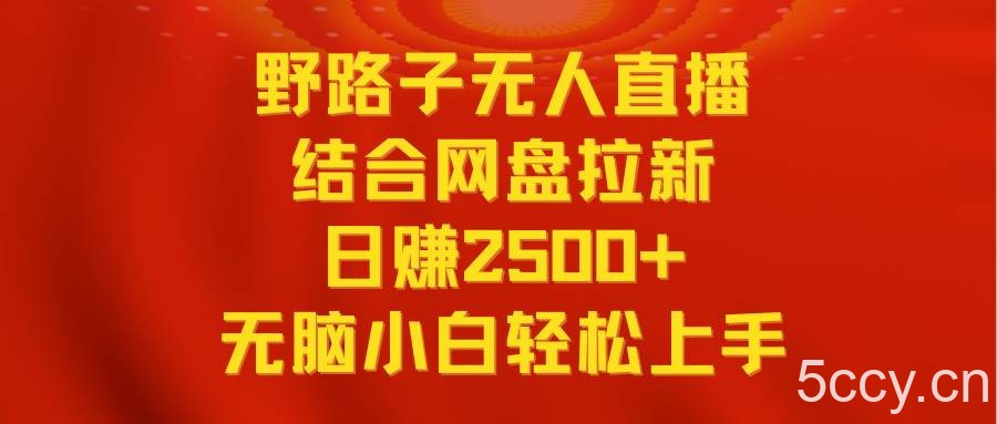 (9025期)无人直播野路子结合网盘拉新,日赚2500+多平台变现,小白无脑轻松上手操作
