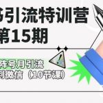 （10537期）小红书引流特训营-第15期，小红书矩阵号月引流80000+到微信（10节课）-我创创业-副业网-网络创业-资源分享-网课资源-学习教程-学知识-自媒体-抖音-视频号-小红书-网络项目,赚钱软件,副业,兼职,学生赚,挂机赚-我创创业-副业网-5ccy.cn