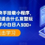 0粉抖音快手挂载小程序，你的脸型适合什么发型玩法，新手小白日入300+【揭秘】-我创创业-副业网-网络创业-资源分享-网课资源-学习教程-学知识-自媒体-抖音-视频号-小红书-网络项目,赚钱软件,副业,兼职,学生赚,挂机赚-我创创业-副业网-5ccy.cn