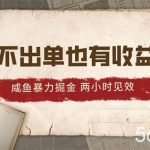 (10562期)2024咸鱼暴力掘金,不出单也有收益,两小时见效,当天突破500+-我创创业-副业网-网络创业-资源分享-网课资源-学习教程-学知识-自媒体-抖音-视频号-小红书-网络项目,赚钱软件,副业,兼职,学生赚,挂机赚-我创创业-副业网-5ccy.cn