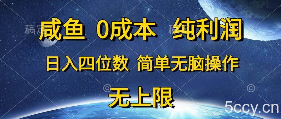 （10576期）咸鱼0成本，纯利润，日入四位数，简单无脑操作-我创创业-副业网-网络创业-资源分享-网课资源-学习教程-学知识-自媒体-抖音-视频号-小红书-网络项目,赚钱软件,副业,兼职,学生赚,挂机赚-我创创业-副业网-5ccy.cn