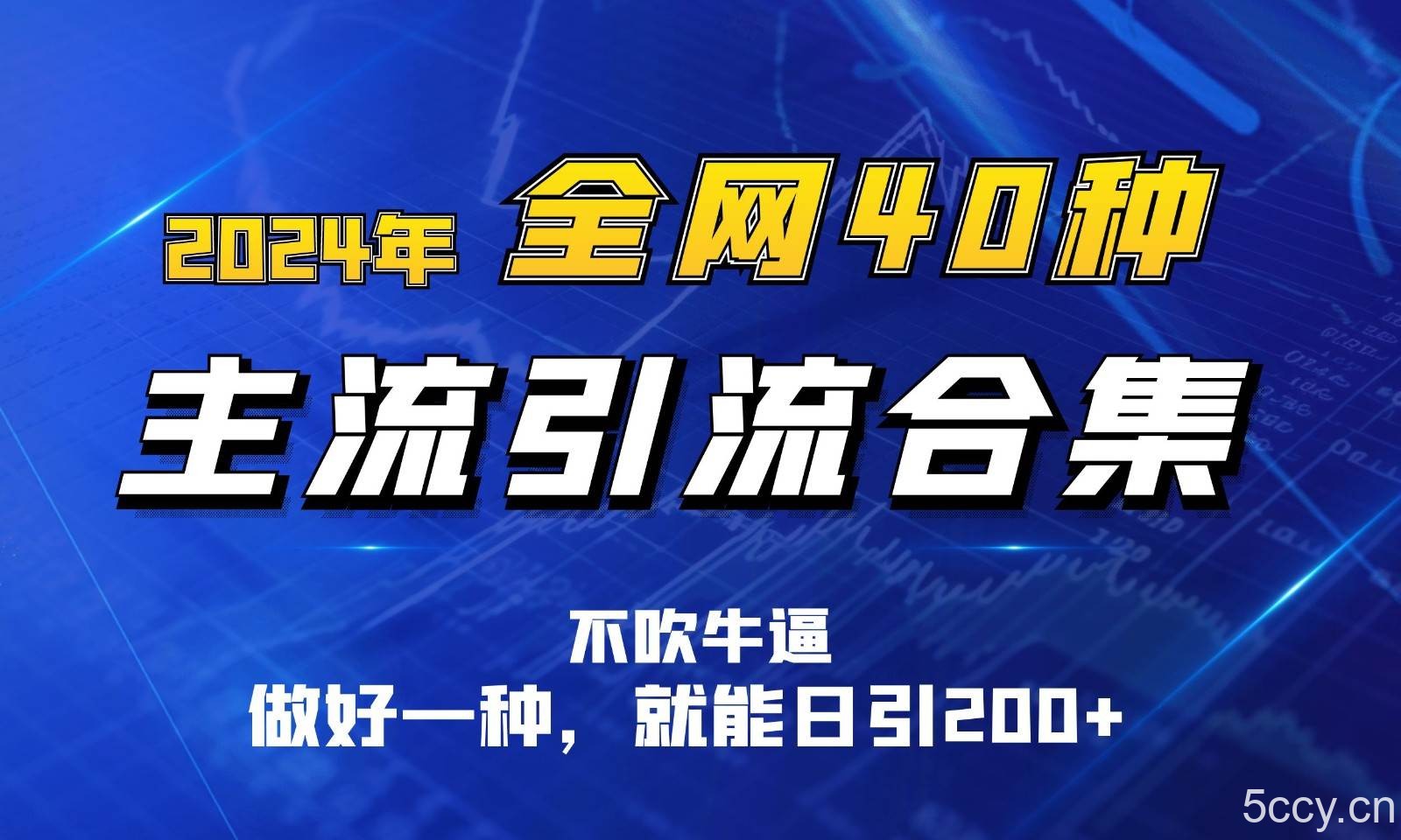 2024年全网40种暴力引流合计，做好一样就能日引100+-我创创业-副业网-网络创业-资源分享-网课资源-学习教程-学知识-自媒体-抖音-视频号-小红书-网络项目,赚钱软件,副业,兼职,学生赚,挂机赚-我创创业-副业网-5ccy.cn