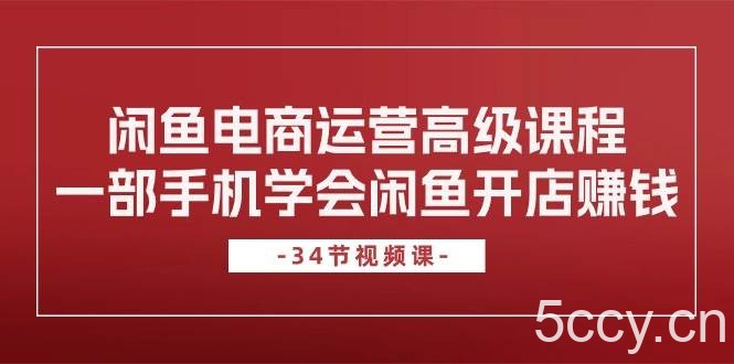 （10686期）闲鱼电商运营高级课程，一部手机学会闲鱼开店赚钱（34节课）-我创创业-副业网-网络创业-资源分享-网课资源-学习教程-学知识-自媒体-抖音-视频号-小红书-网络项目,赚钱软件,副业,兼职,学生赚,挂机赚-我创创业-副业网-5ccy.cn