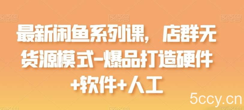 最新闲鱼系列课，店群无货源模式-爆品打造硬件+软件+人工-我创创业-副业网-网络创业-资源分享-网课资源-学习教程-学知识-自媒体-抖音-视频号-小红书-网络项目,赚钱软件,副业,兼职,学生赚,挂机赚-我创创业-副业网-5ccy.cn