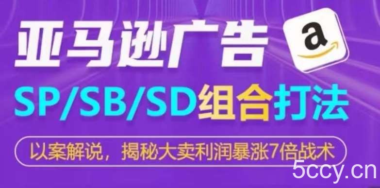 亚马逊SP/SB/SD广告组合打法，揭秘大卖利润暴涨7倍战术-我创创业-副业网-网络创业-资源分享-网课资源-学习教程-学知识-自媒体-抖音-视频号-小红书-网络项目,赚钱软件,副业,兼职,学生赚,挂机赚-我创创业-副业网-5ccy.cn