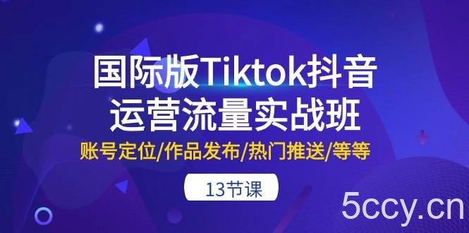 （10712期）国际版Tiktok抖音运营流量实战班：账号定位/作品发布/热门推送/等等-13节-我创创业-副业网-网络创业-资源分享-网课资源-学习教程-学知识-自媒体-抖音-视频号-小红书-网络项目,赚钱软件,副业,兼职,学生赚,挂机赚-我创创业-副业网-5ccy.cn
