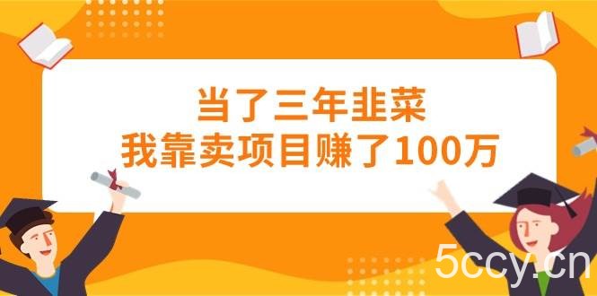 （10725期）当了三年韭菜我靠卖项目赚了100万-我创创业-副业网-网络创业-资源分享-网课资源-学习教程-学知识-自媒体-抖音-视频号-小红书-网络项目,赚钱软件,副业,兼职,学生赚,挂机赚-我创创业-副业网-5ccy.cn