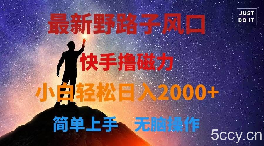（10754期）最新风口！快手撸磁力，野路子，小白无脑操作日入2000+-我创创业-副业网-网络创业-资源分享-网课资源-学习教程-学知识-自媒体-抖音-视频号-小红书-网络项目,赚钱软件,副业,兼职,学生赚,挂机赚-我创创业-副业网-5ccy.cn