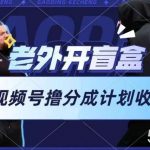 老外开盲盒视频,撸视频号分成计划收益,每天只需一小时,新手小白轻松上手【揭秘】-我创创业-副业网-网络创业-资源分享-网课资源-学习教程-学知识-自媒体-抖音-视频号-小红书-网络项目,赚钱软件,副业,兼职,学生赚,挂机赚-我创创业-副业网-5ccy.cn