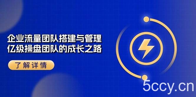 （10837期）企业 流量团队-搭建与管理，亿级 操盘团队的成长之路（28节课）-我创创业-副业网-网络创业-资源分享-网课资源-学习教程-学知识-自媒体-抖音-视频号-小红书-网络项目,赚钱软件,副业,兼职,学生赚,挂机赚-我创创业-副业网-5ccy.cn