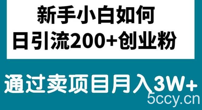 （10843期）新手小白日引流200+创业粉,通过卖项目月入3W+-我创创业-副业网-网络创业-资源分享-网课资源-学习教程-学知识-自媒体-抖音-视频号-小红书-网络项目,赚钱软件,副业,兼职,学生赚,挂机赚-我创创业-副业网-5ccy.cn