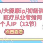 医疗ip/大健康ip/初级训练营:医疗从业者如何打造个人IP(12节)-我创创业-副业网-网络创业-资源分享-网课资源-学习教程-学知识-自媒体-抖音-视频号-小红书-网络项目,赚钱软件,副业,兼职,学生赚,挂机赚-我创创业-副业网-5ccy.cn