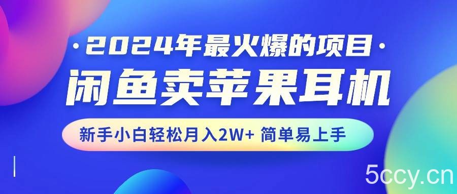 (10863期)2024年最火爆的项目,闲鱼卖苹果耳机,新手小白轻松月入2W+简单易上手