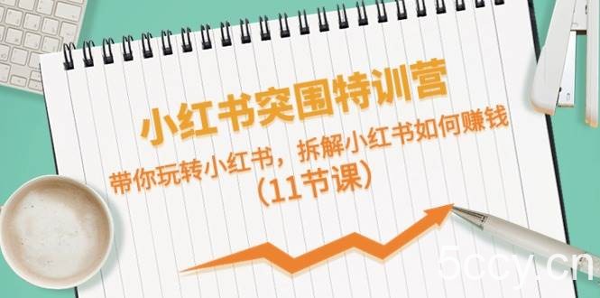 小红书突围特训营，拆解小红书如何赚钱，带你玩转小红书（11节课）-我创创业-副业网-网络创业-资源分享-网课资源-学习教程-学知识-自媒体-抖音-视频号-小红书-网络项目,赚钱软件,副业,兼职,学生赚,挂机赚-我创创业-副业网-5ccy.cn