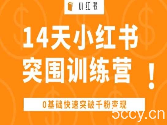 14天小红书突围训练营 ,0基础快速突破千粉变现